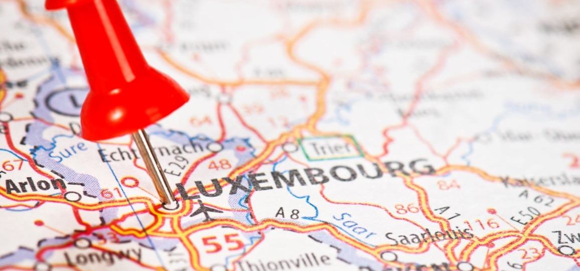 Luxembourg on a map